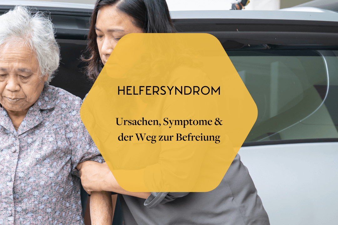 Junge Frau hilft älterer Dame. Titelbild für Helfersyndrom.